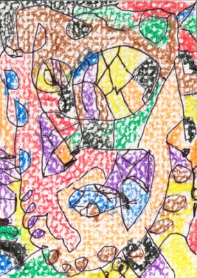 Art Sam 5 years old patterns crayon